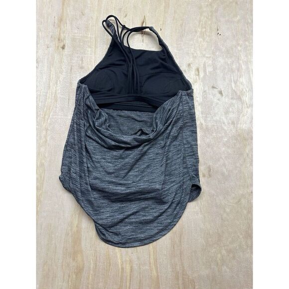 Lululemon Raise The Barre Open Back Strappy Tank Heathered Black Size 6 - Picture 4 of 6